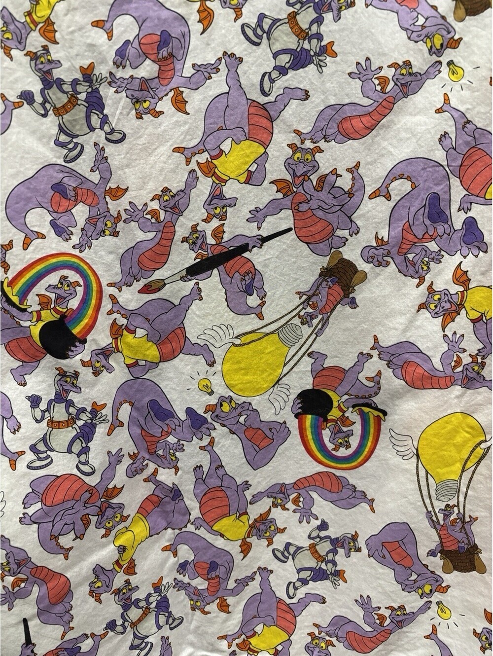 Disney Parks Figment Dragon Sweatshirt Reversible Medium Large Oversized VTG - Picture 6 of 6